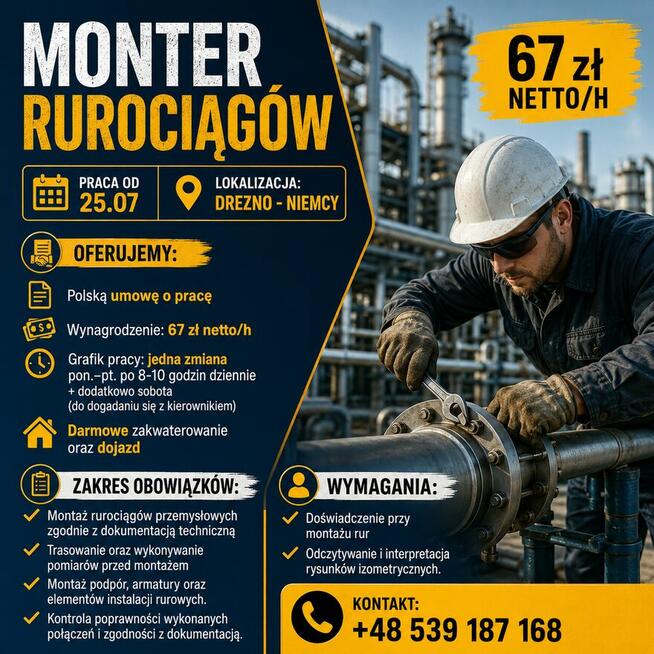 Monter rurociągów - DREZNO