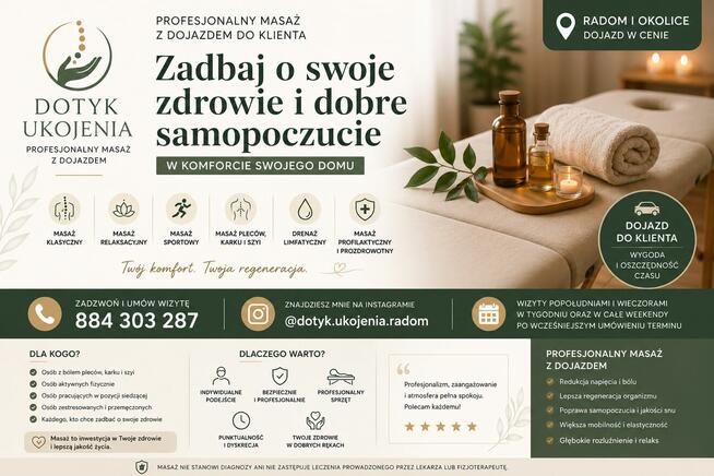 Dotyk Ukojenia | Masaż z dojazdem | Radom