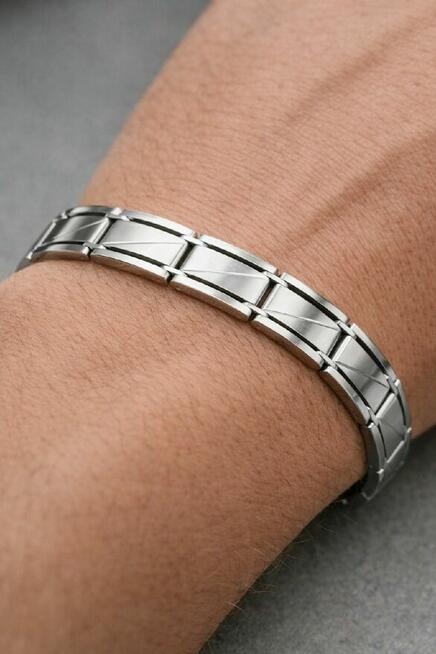 Srebrna męska bransoletka ze stali chirurgicznej stainless