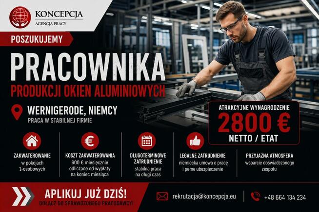 Pracownik produkcji okien aluminiowych- Wernigerode-RU-GK-DE