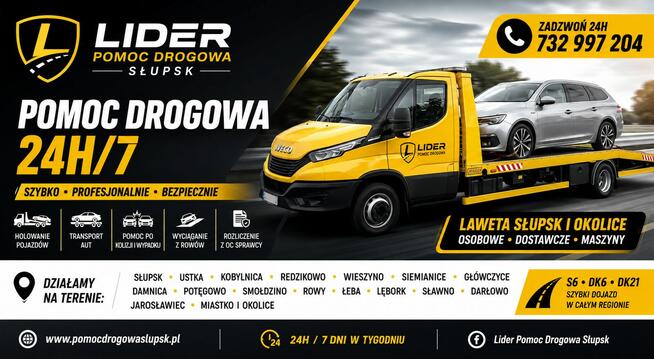 Pomoc Drogowa 24H Słupsk Transport Aut Laweta Holowanie
