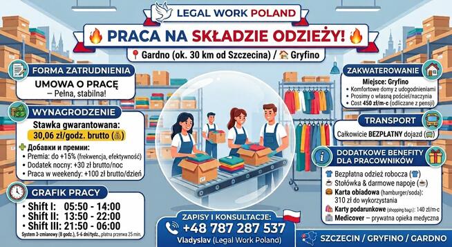 PRACA NA SKŁADZIE ODZIEŻY: Umowa o Pracę