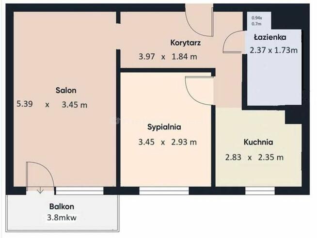 2pok + Balkon I Wirek ul. Bocianów I 7 piętro