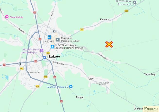 Działka leśna Łuków