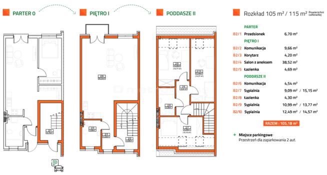 Segment 105 m² w Markach, 3-poziomowy, umeblowany