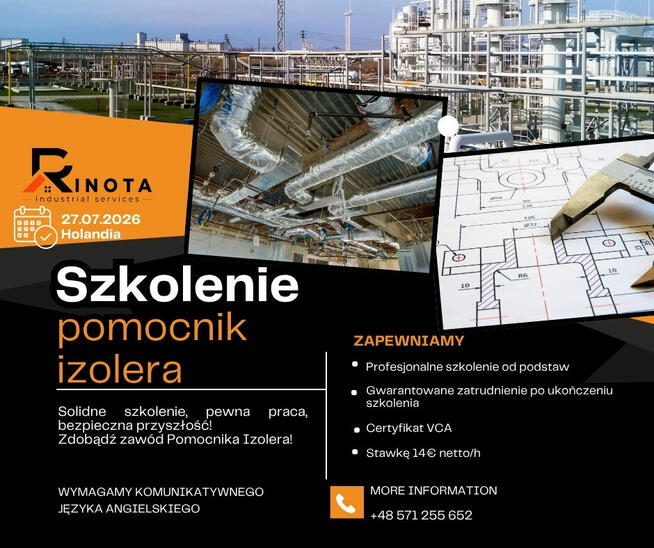 Pomocnik izolera bez doświadczenia M/K