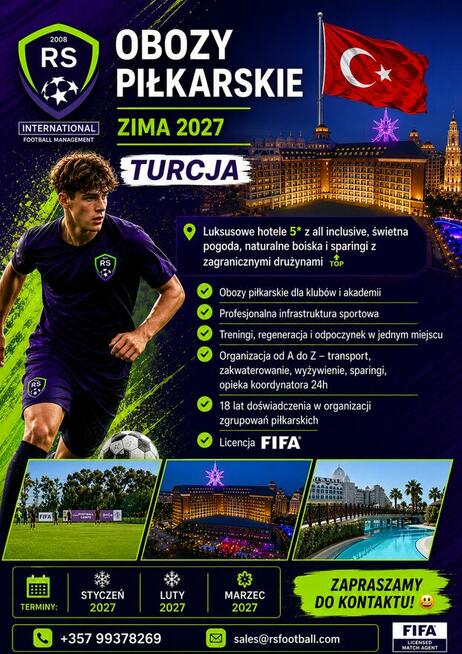Obozy piłkarskie - Turcja - zima 2027