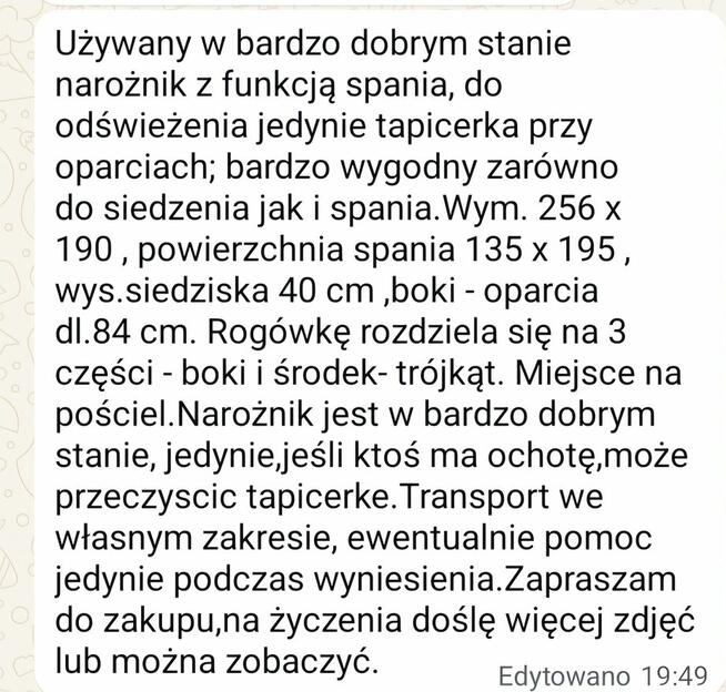 Naroznik z funkcja spania