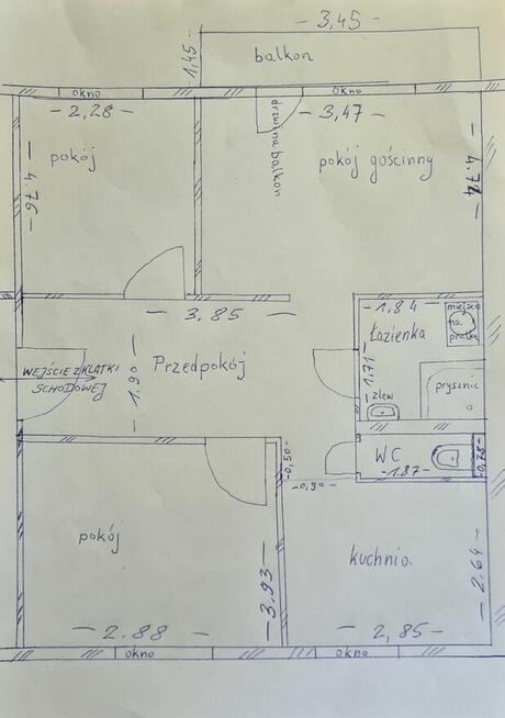 trzypokojowe mieszkanie 60m2 w Lublinie dzielnica Czuby