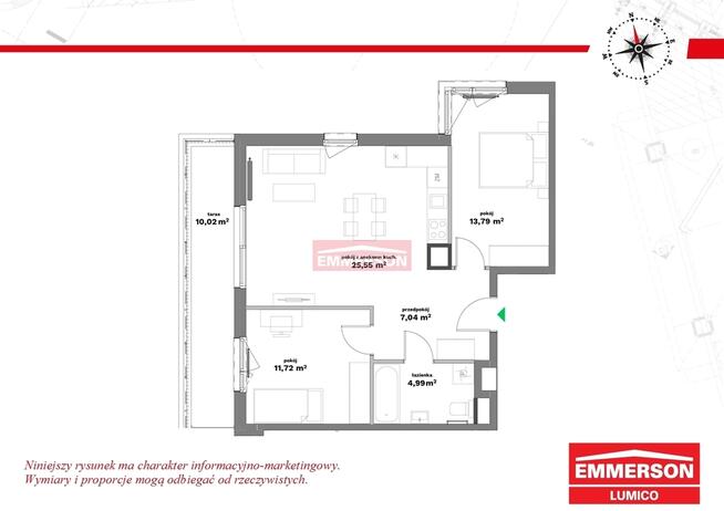 Słoneczne z tarasem 10m2 | Ostatnie piętro