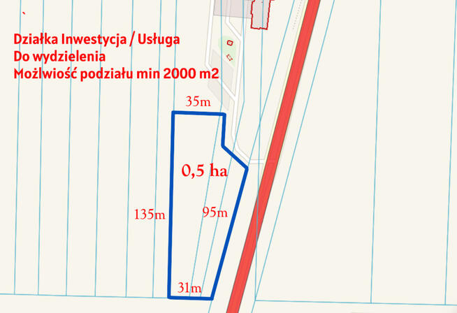 Działka usługowa min 20ar max 50ar Pałecznica Kol
