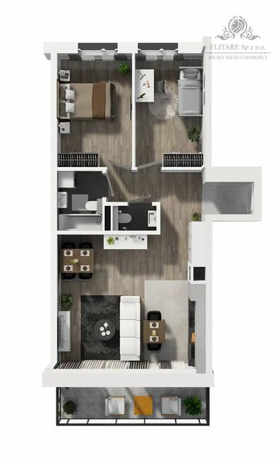 Mieszkanie 64,48m2, 3 pokoje, balkon, ogrzewanie miejskie/ Reymonta
