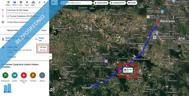 Działka Krze Duże 1139 m2 - w MPZP na cele zabudowy mieszkaniowej