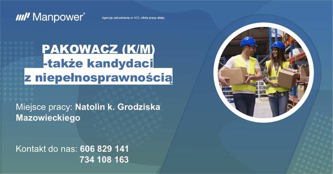 Pakowacz/Pakowaczka (również z orzeczeniem)