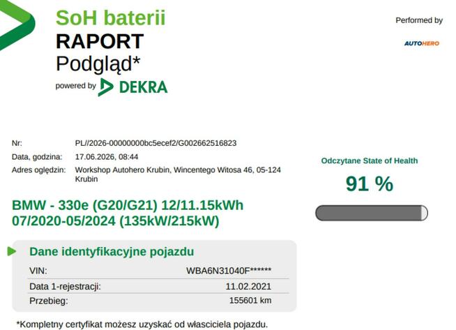 FV23% PHEV 330e automat skóra navi grzane fotele kamera LED