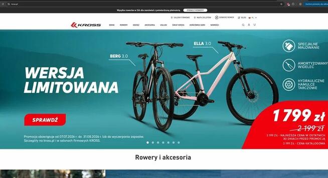 Kod promocyjny KROSS 10% na rowery online