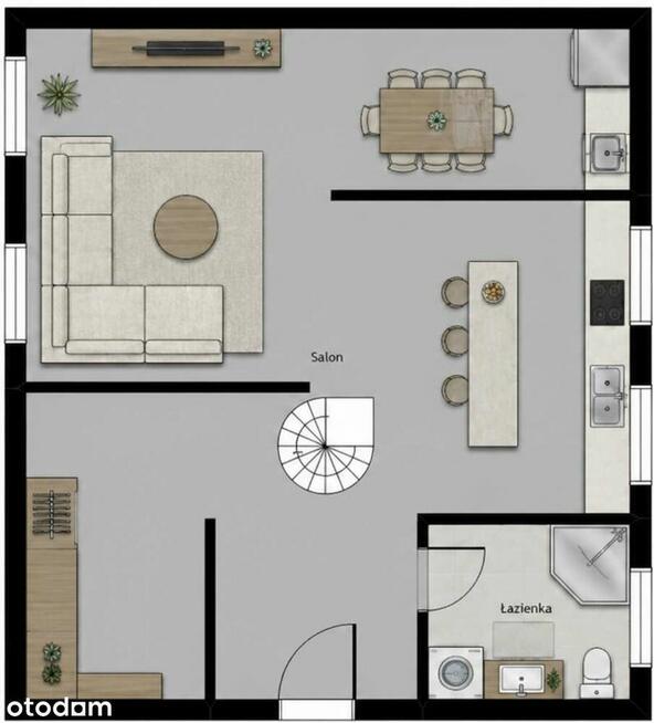 47,07 m² | Antresola | Ogródek 83 m² | Otwarta przestrzeń