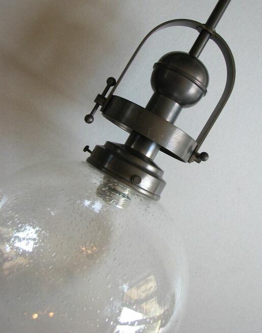 Oryginalna lampa sufitowa żyrandol mosiądz patynowany szklan