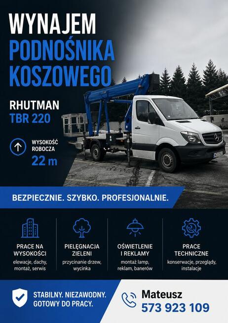 Wynajem podnośnika koszowego 22m