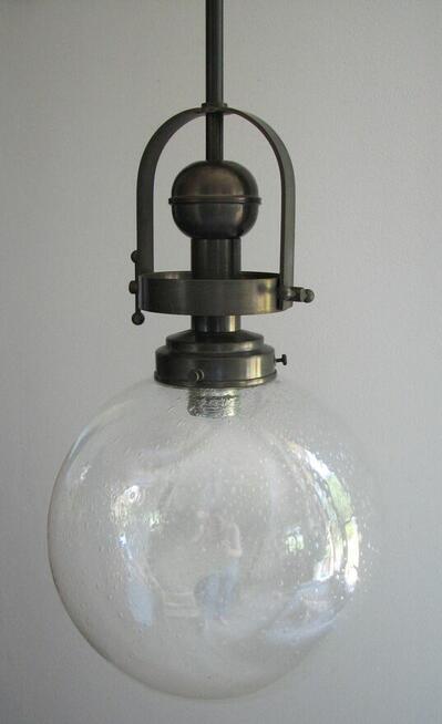 Oryginalna lampa sufitowa żyrandol mosiądz patynowany szklan