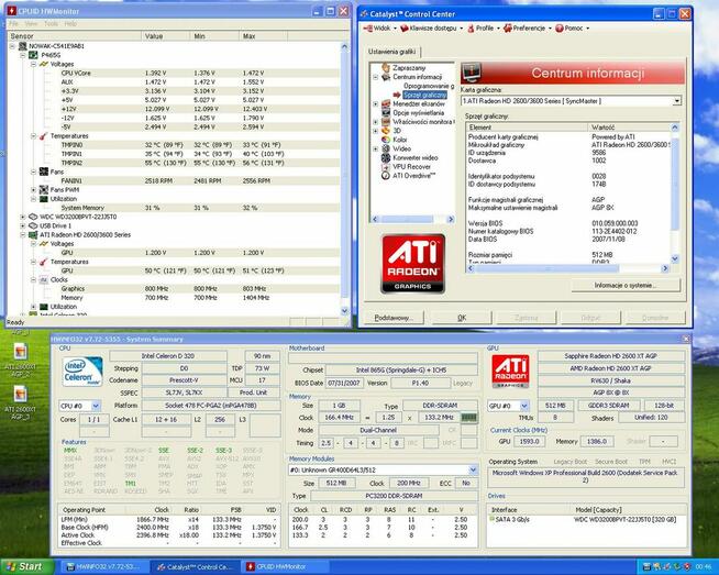SAPPHIRE ATI Radeon HD2600 XT 512MB 128bit GDDR3 DSUB DVI TV