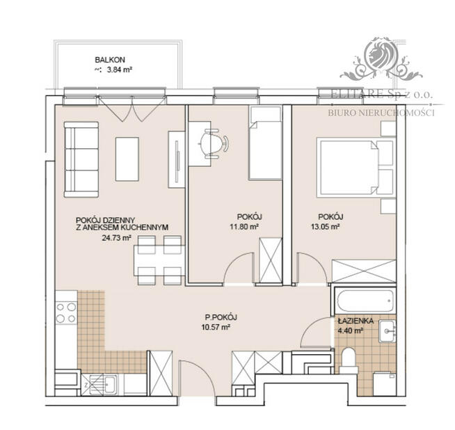 GOTOWE/Mieszkanie 3pok, 64,55m2 z balkonem /Wrocław Szczepin