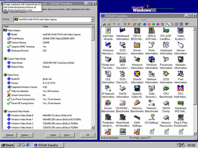 Intel i740 8MB 64bit SDRAM D-SUB AGPx2 3,3v retro gaming