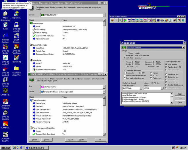 Diamond Viper V550 TNT NV4 16MB 128bit SDRAM D-SUB AGPx2 ret