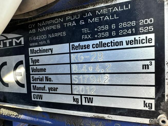Scania P230 śmieciarka z wagą 2 Komory NTM 14m3 EURO 5