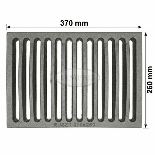 Ruszt żeliwny 37x26 do kominka Lechma