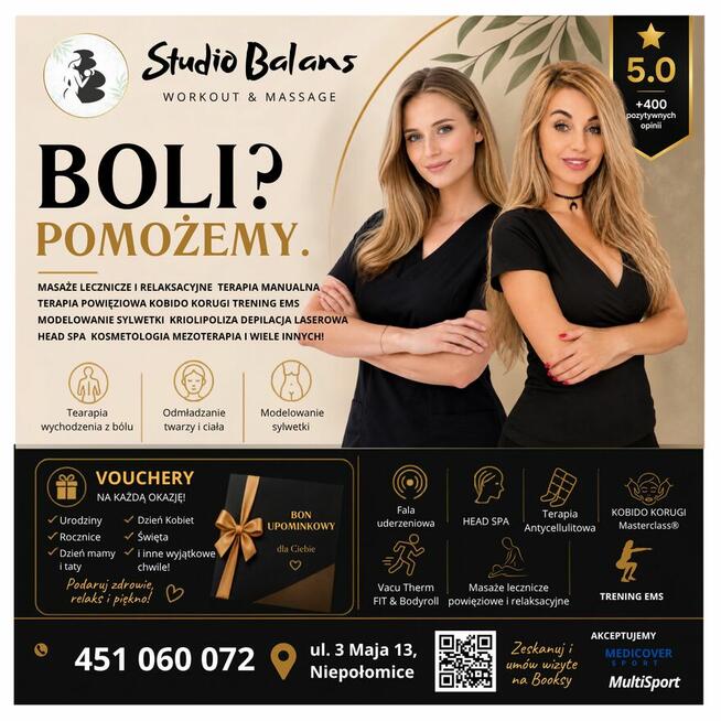 POSZUKIWANA OSOBA NA STANOWISKO MASAŻYSTKA