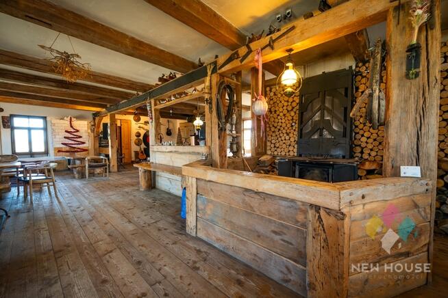 Zdory, dom z bala na działce 6471 m2, basen, sauna