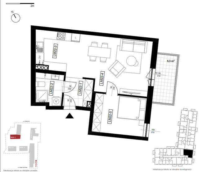 Nowe mieszkanie 46,92 m² z przestronnym salonem