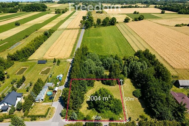 Działka budowlana 2004 m² | MPZP | Media | 1,5 km