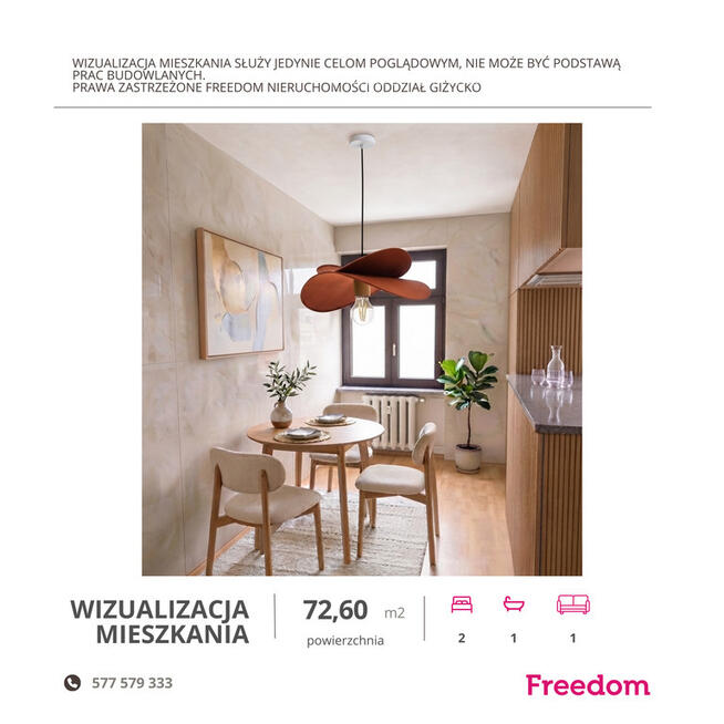 3-pokojowe mieszkanie 72,6 m² | ul. Konarskiego