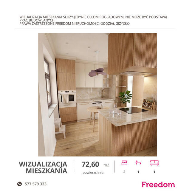 3-pokojowe mieszkanie 72,6 m² | ul. Konarskiego