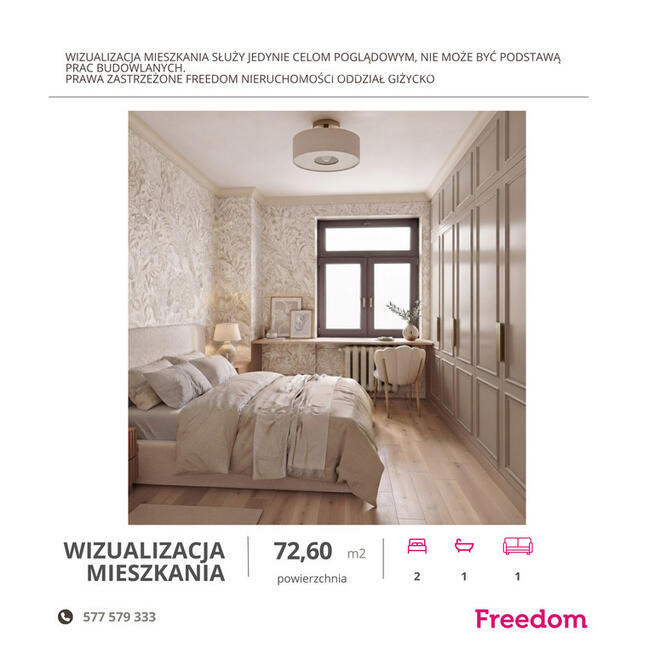 3-pokojowe mieszkanie 72,6 m² | ul. Konarskiego