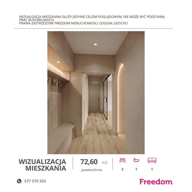 3-pokojowe mieszkanie 72,6 m² | ul. Konarskiego