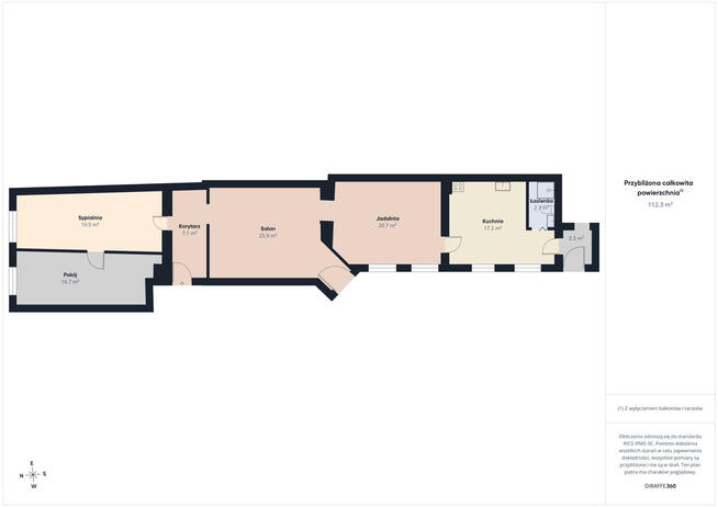 Przestronne mieszkanie 112,29 m² - 4 pokoje