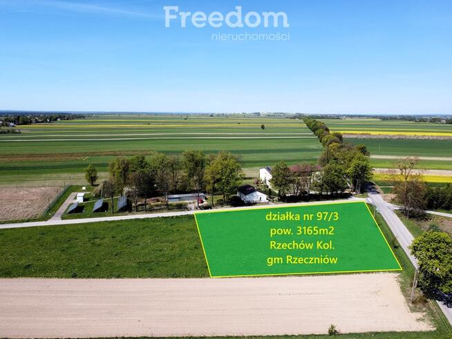 Działka 3165m² z WZ, dojazd z dwóch stron Rzechów