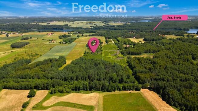 Malownicza działka 750m od jez Narie Warmia Mazury