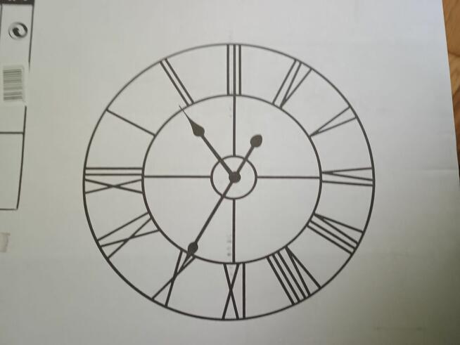 Zegar ścienny metalowy rzymski czarny retro 80 cm