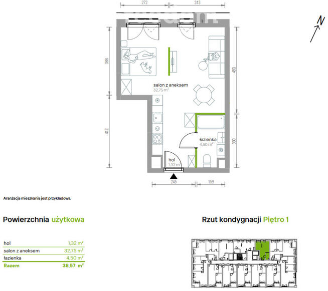 Kawalerka 38 m² | pietro 1 | nowe | Praga-Płn.