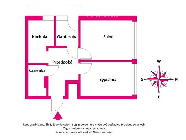 2-pokojowe mieszkanie po remoncie z garderobą