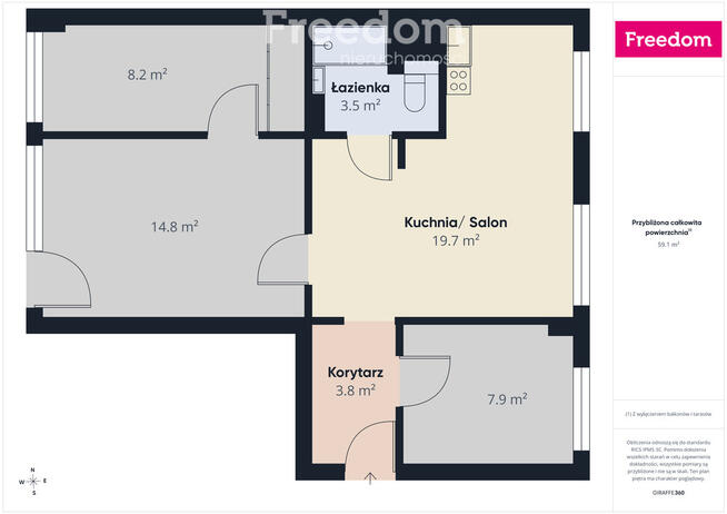 4 pokoje, 61 m²- centrum Lublina, bez jego hałasu