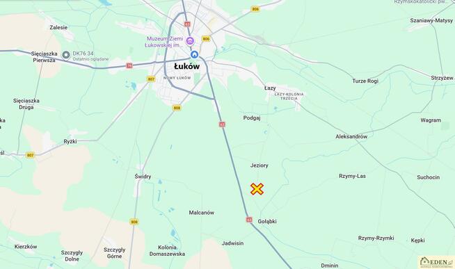 Działka budowlana Jeziory gm. Łuków
