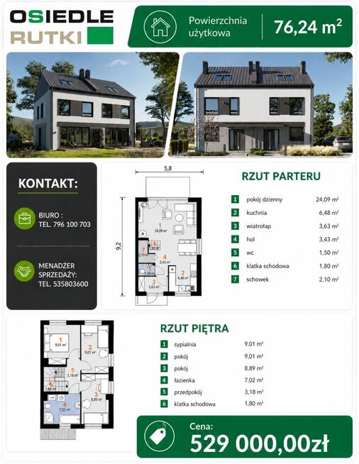 Domy od 52 do 152m2 - różny przedział cenowy