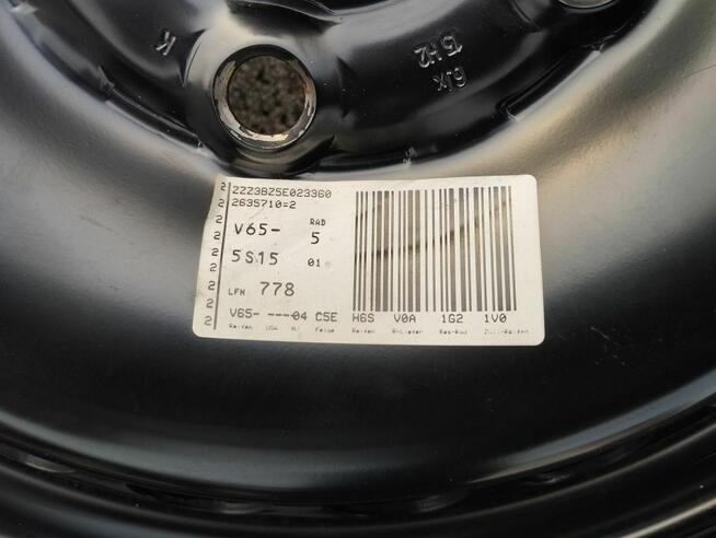 Felga Vw 15 5x112 6J ET37 3B0-027D zapas cena za sztukę