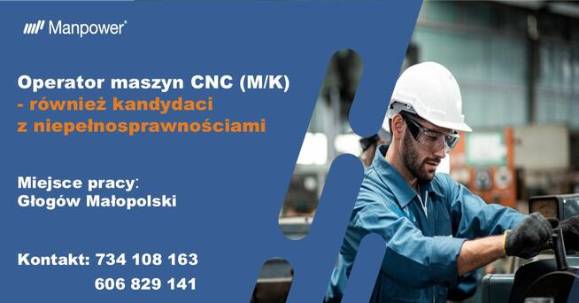 Operator/ka maszyn CNC (też z orzeczeniem)