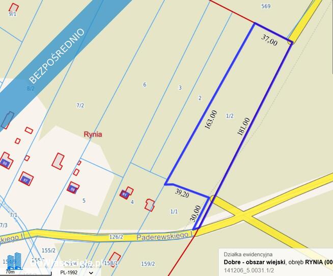 Działka leśna w Ryni, gmina Dobre – 6 379 m²